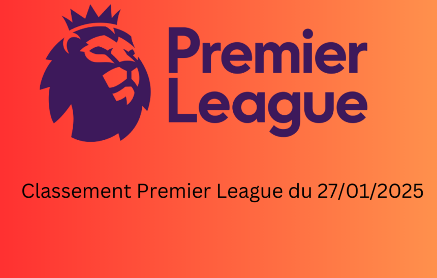 Classement Premier League du 27/01/2025