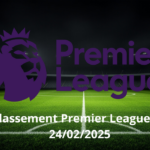 Classement Premier League du 24/02/2025