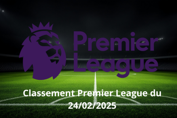 Classement Premier League du 24/02/2025