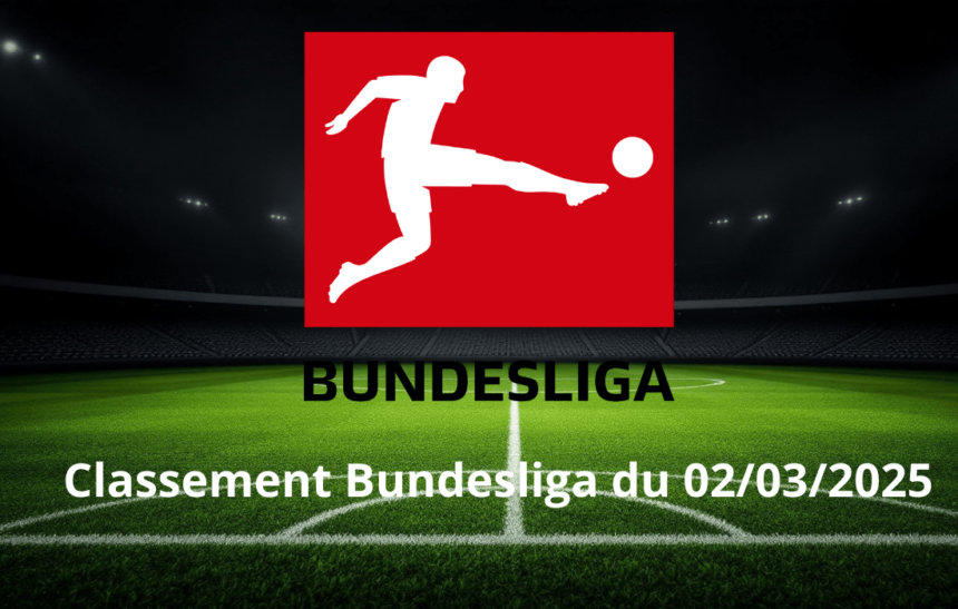 Classement Bundesliga du 02/03/2025