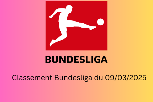 Classement Bundesliga du 09/03/2025