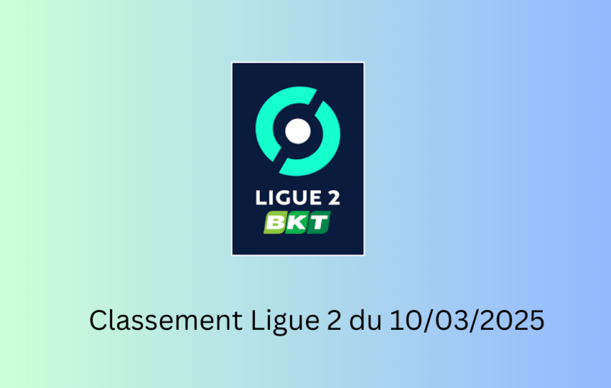 Classement Ligue 2 du 10/03/2025